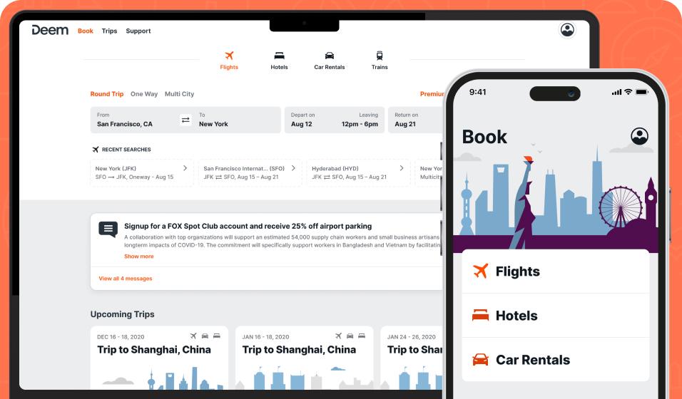 Deem enterprise travel booking platform