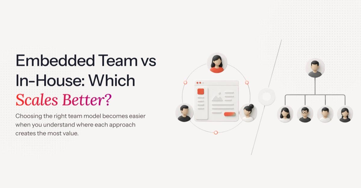 Embedded product design team versus hiring in-house, compared for B2B software teams in 2026.