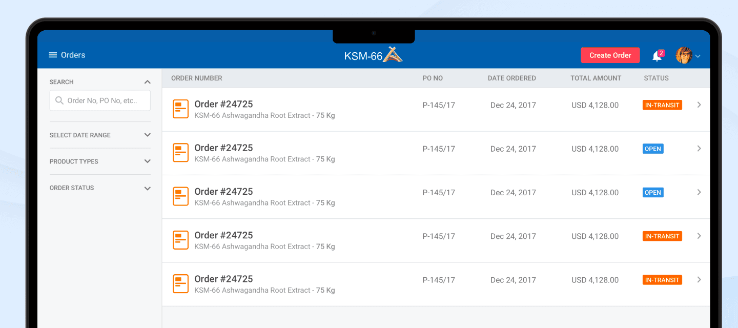 KSM-66 Case Study | Export Order Management | Enspirit – What we built