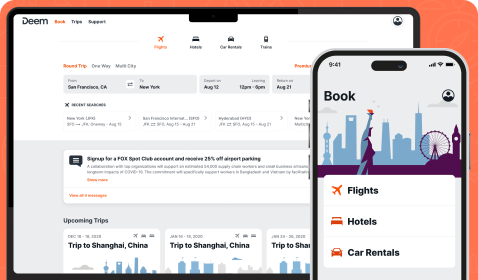 Deem enterprise travel booking platform